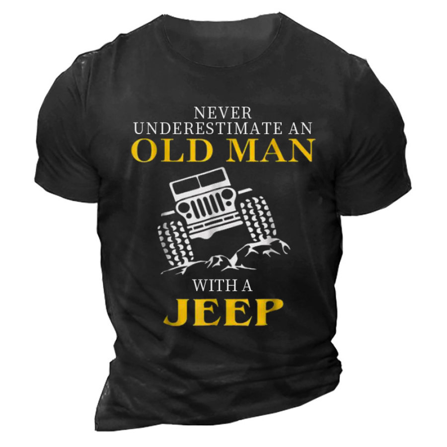 

Impressionante Nunca Subestime Um Velho Com Uma Camiseta Masculina De Algodão Jeep