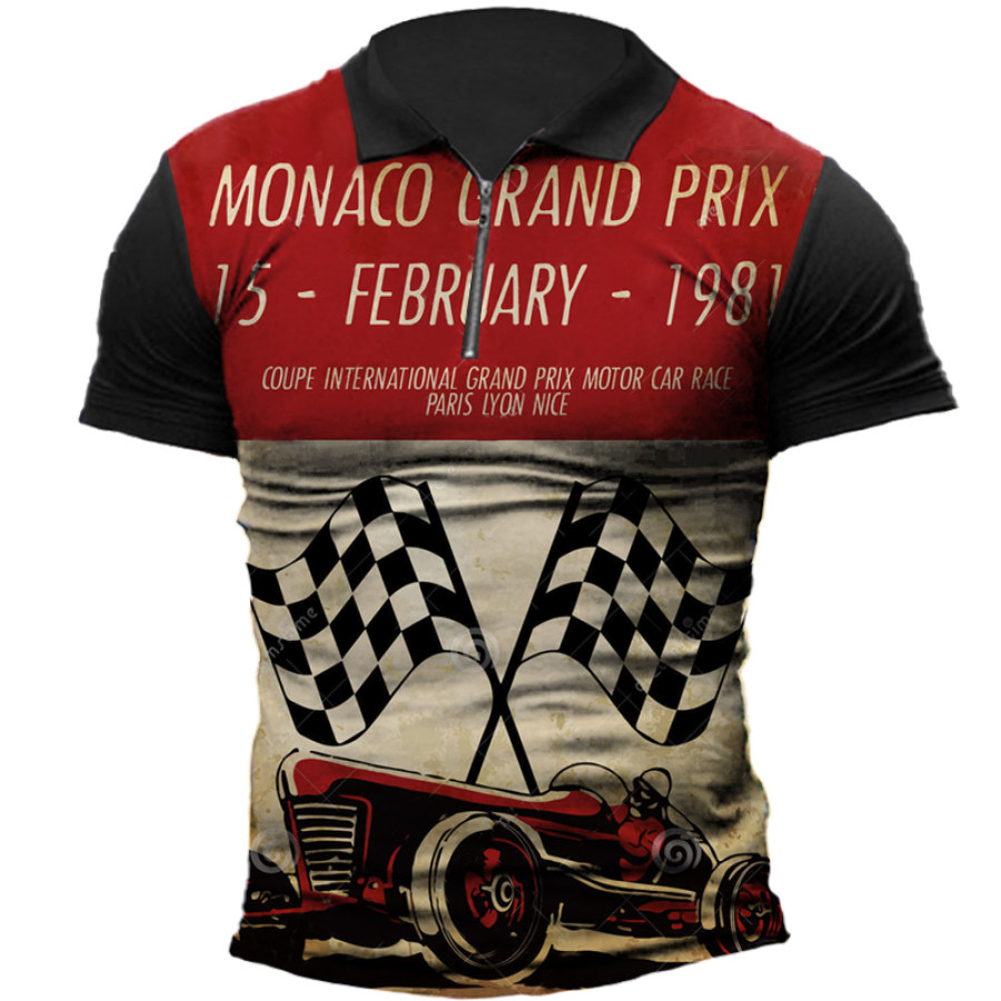 

Camiseta Polo Masculina De Manga Curta Com Impressão De Cartaz De Carro Retrô