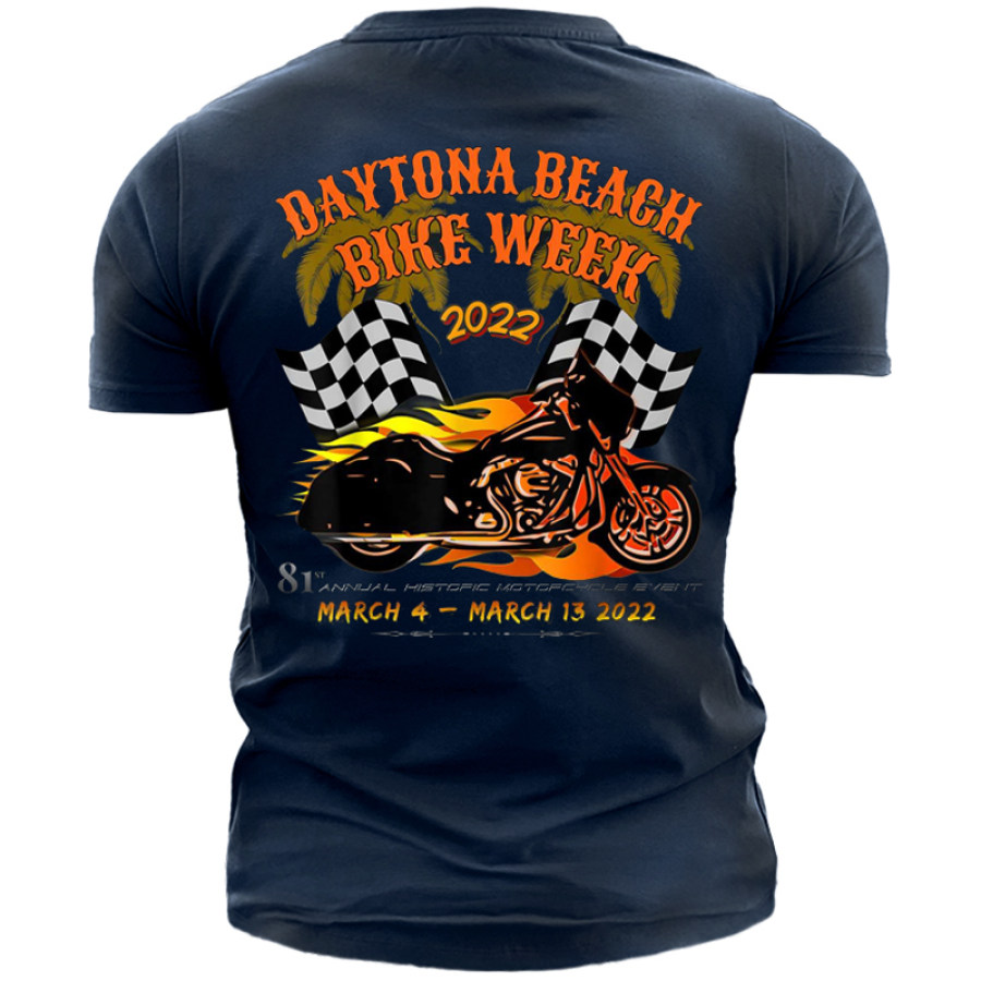 

Myrtle Beach Bike Week 2022 Vintage Print Men's Cotton Tee