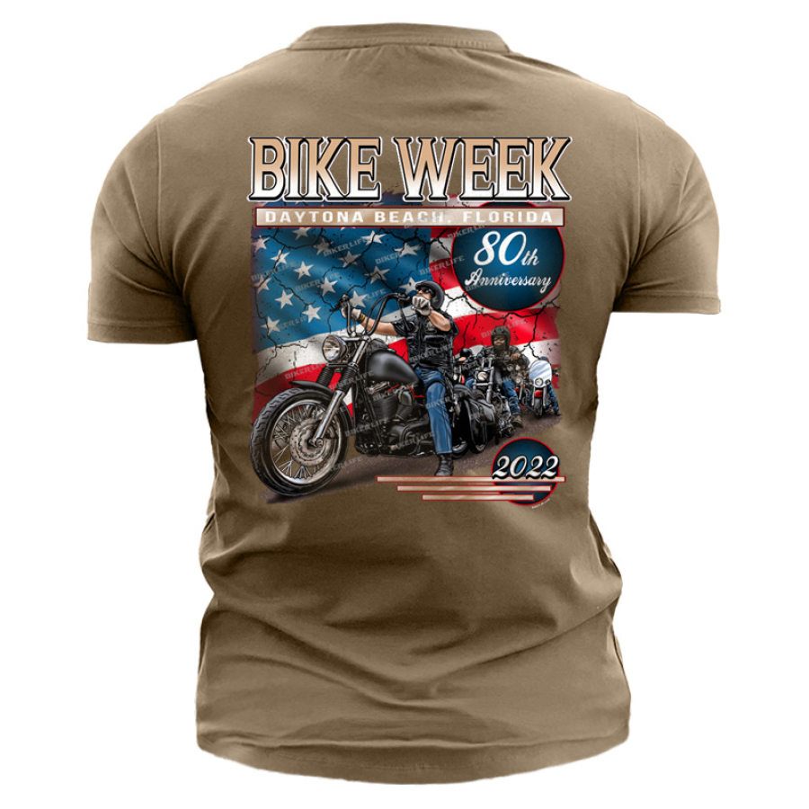 

Myrtle Beach Bike Week 2022 Vintage Print Men's Cotton Tee
