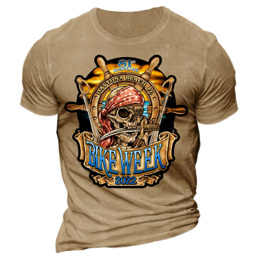 

Pirate Captain Sailing Adventure Men's Cotton Print T-Shirt