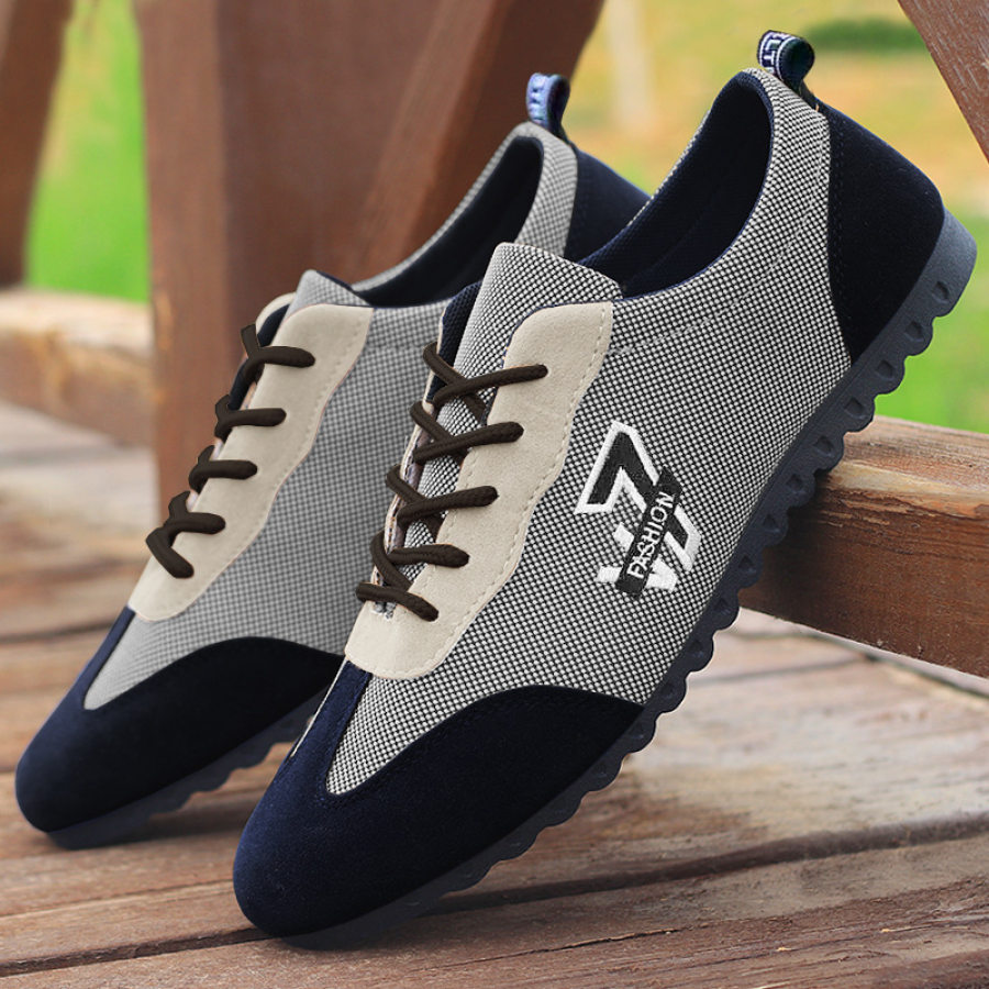 Men's Sports Round Toe Flat Canvas Low Top Casual Shoes