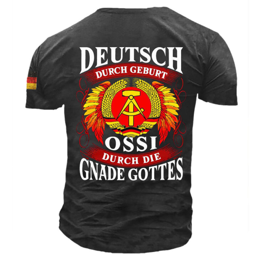 

Deutsch Ossi Durch Die Gnase Gottes Men's Cotton Short Sleeve T-Shirt