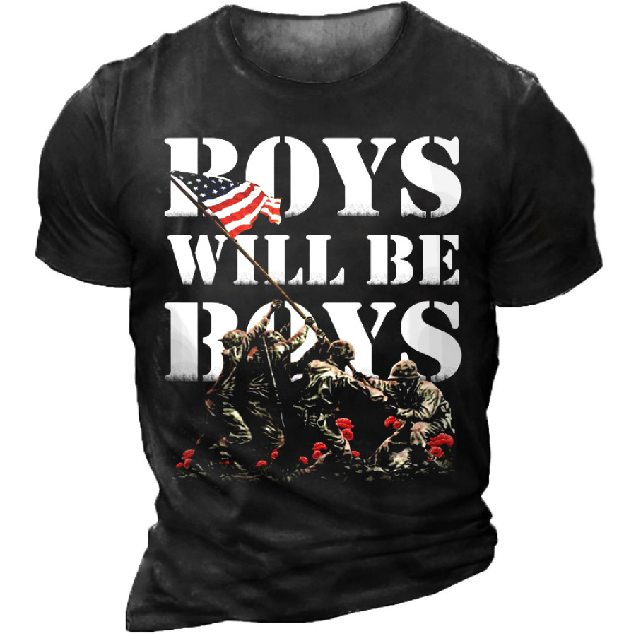

Boys Will Be Boys Men's Outdoor Print Casual T-Shirt