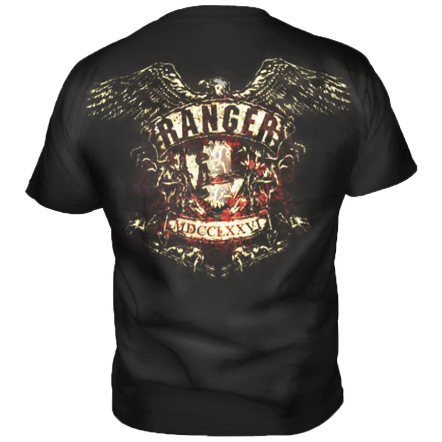

Men's Eagle Alphabet Print Short Sleeve T-Shirt