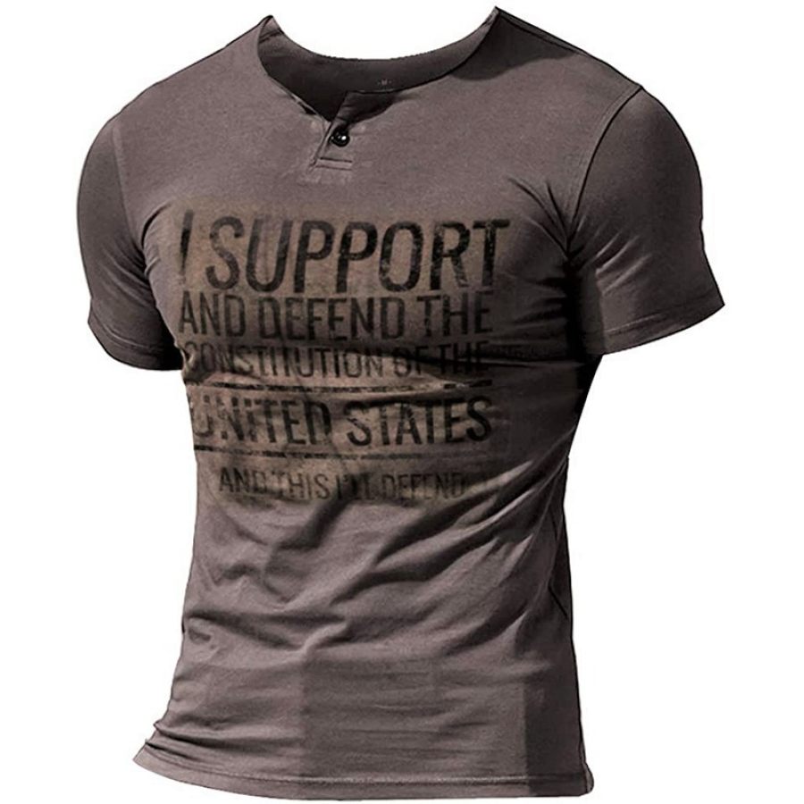 

Men's Casual Outdoor Commuter V-Neck Printed T-Shirt