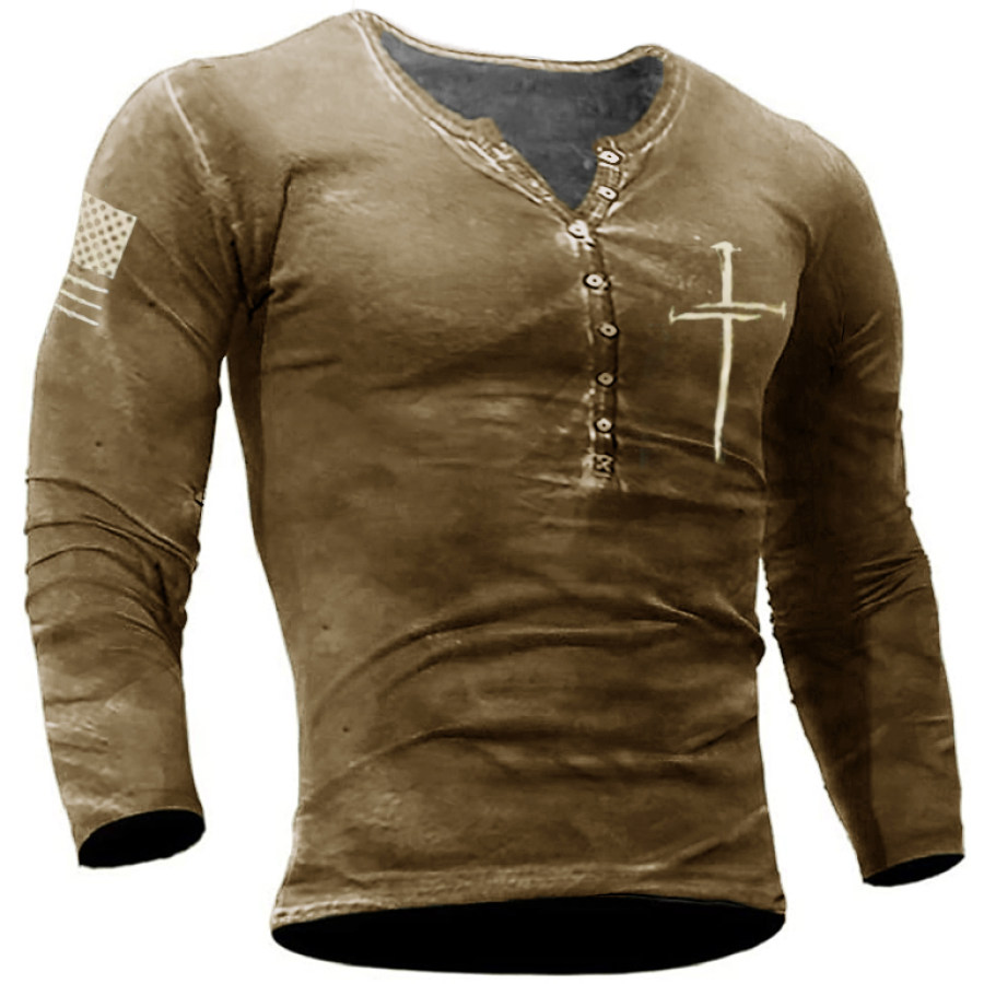 

Men's Outdoor Casual Cross Henley T-Shirt