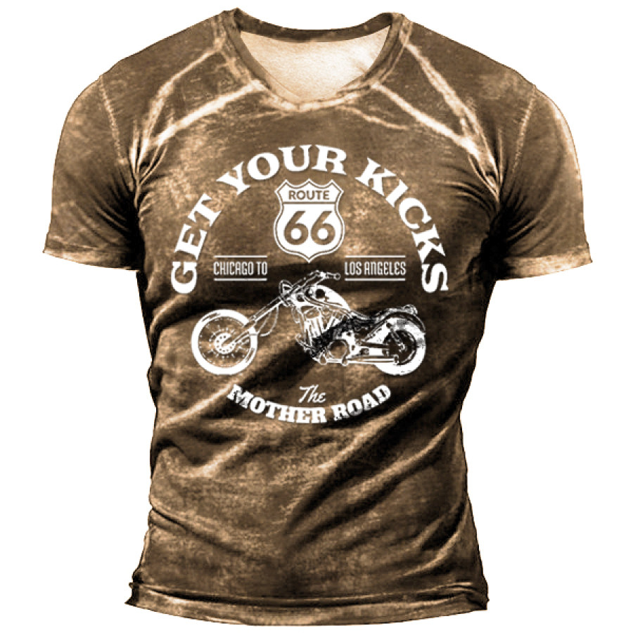 

Men's Motorcycle Route 66 Short Sleeve T-Shirt