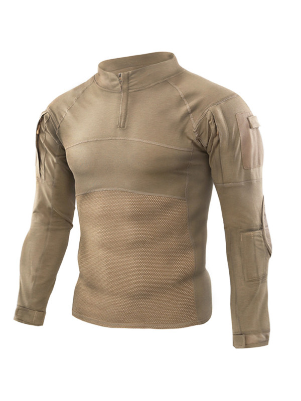 Men's Outdoor Cycling Tactical Solid Color Long Sleeve Top