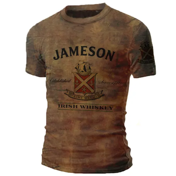Mens Jameson Irish Whiskey Print T-shirt - Cotosen.com