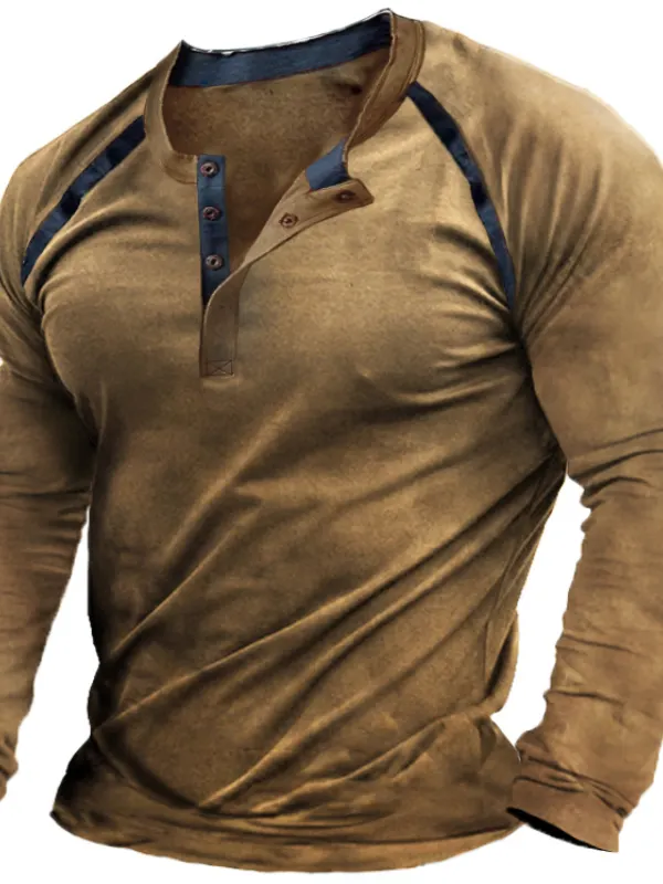 Men's Vintage Long Sleeve Equilibrium Henley