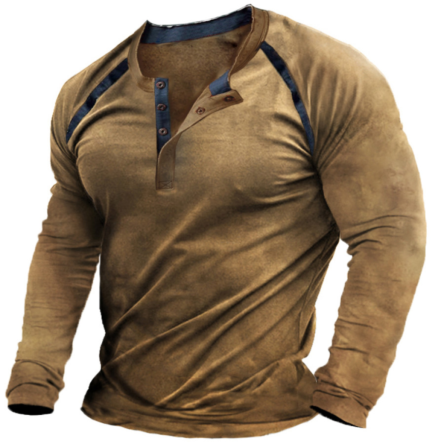 

Henley Equilibrium Vintage à Manches Longues Pour Hommes