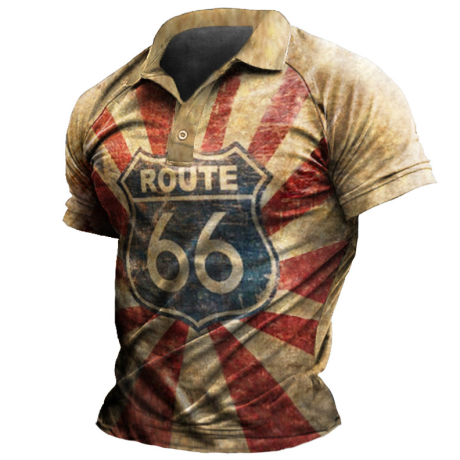 

Men's Outdoor Vintage Route 66 Polo