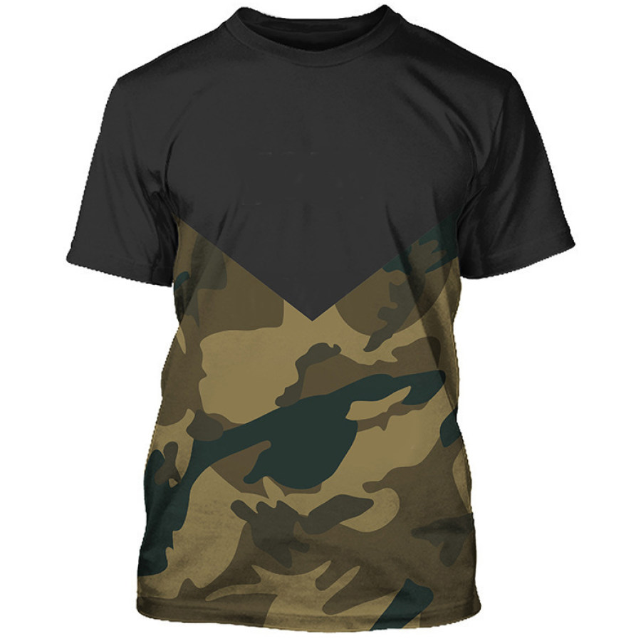 

Men's Outdoor Casual Camo Print Short Sleeve T-Shirt