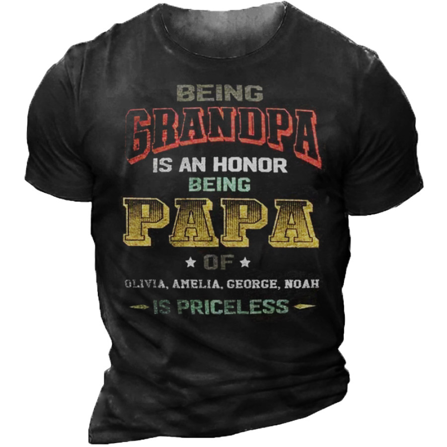 

Men's Vintage Letter Print Father's Day Gift T-Shirt