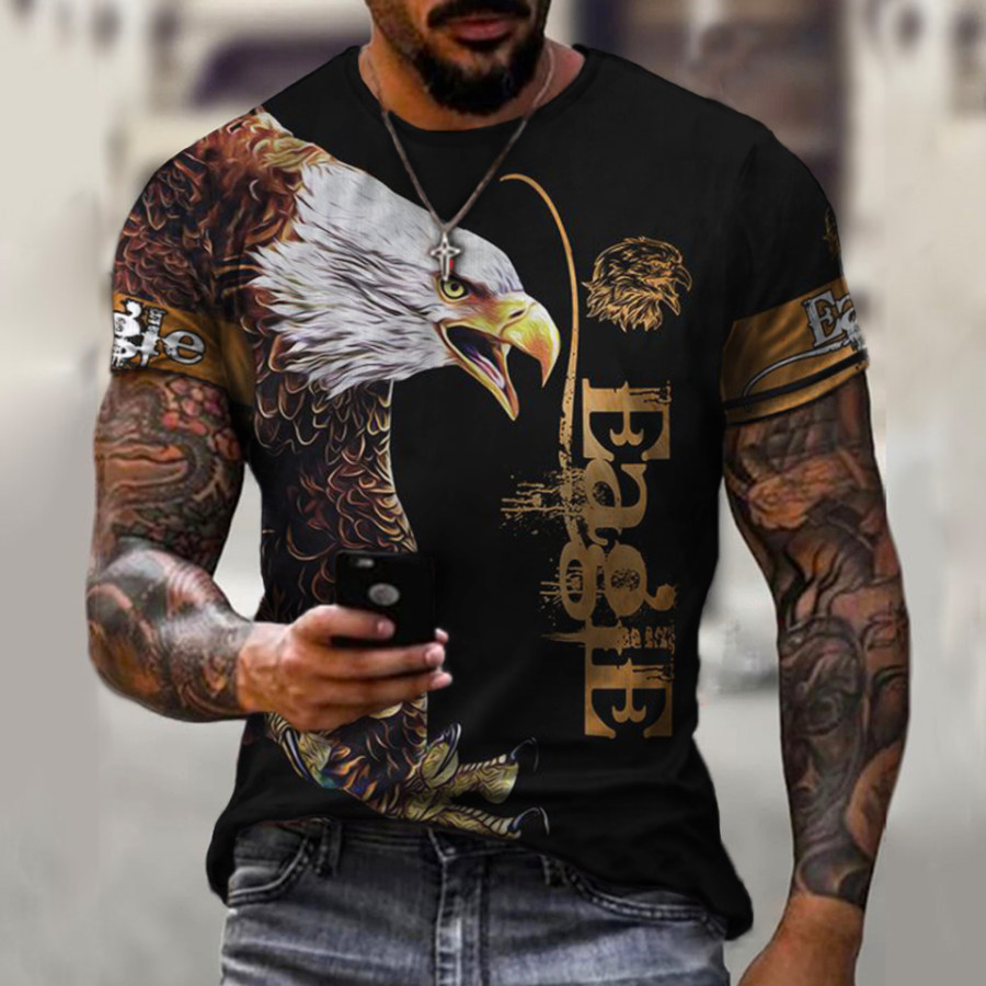 

Men's Fashion Casual Eagle Print T-Shirt