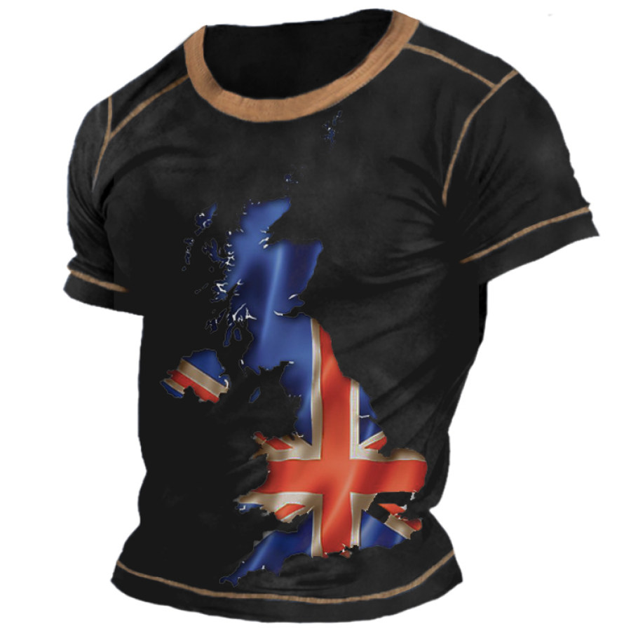 

Men's Vintage UK Map Print T-Shirt