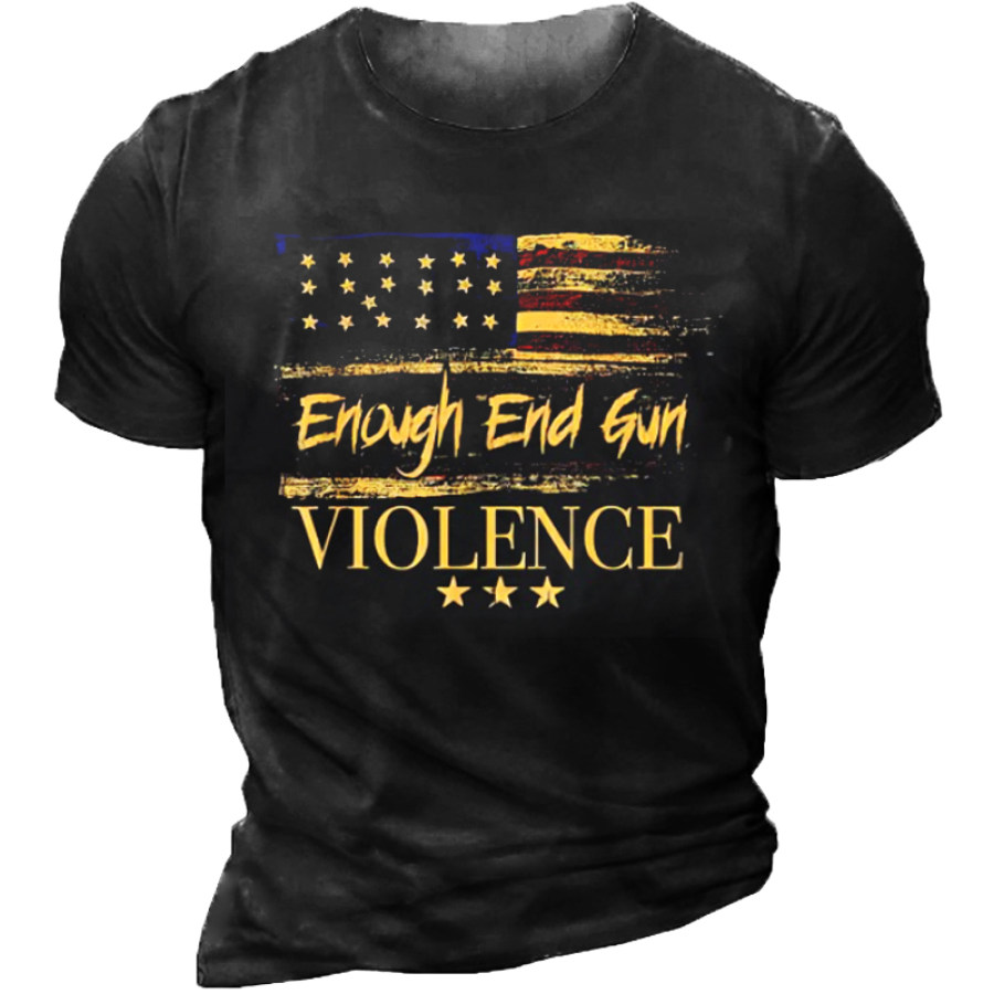 

Enough End Gun Violence Anti Gun Awareness Day American Flag T-Shirt