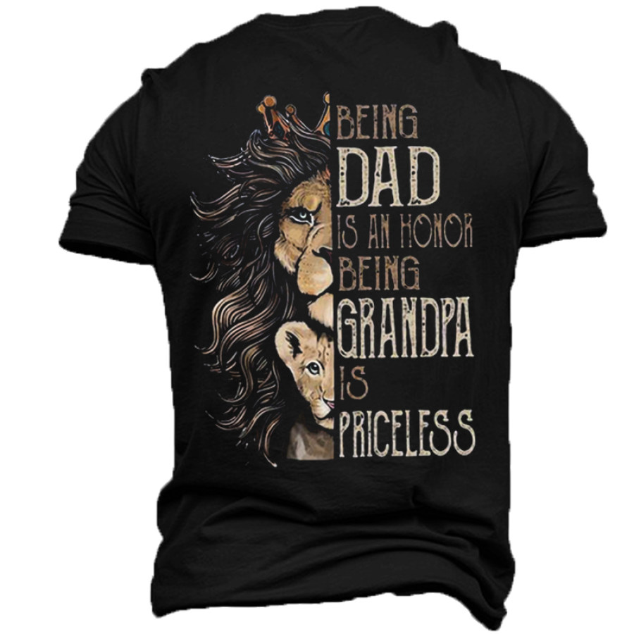 

Being Dad Is An Honor Being Grandpa Is Priceless Cotton T-Shirt