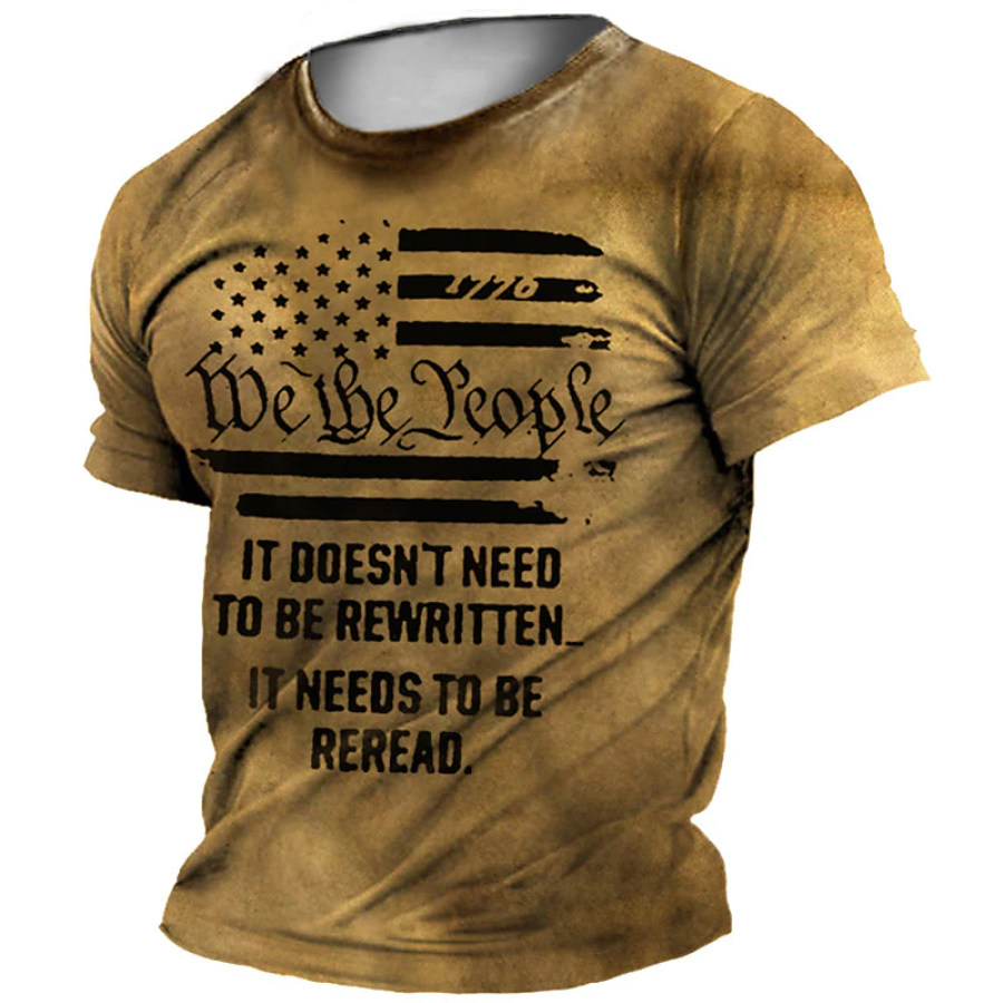 

We The People Men's Vintage Letter Print T-Shirt