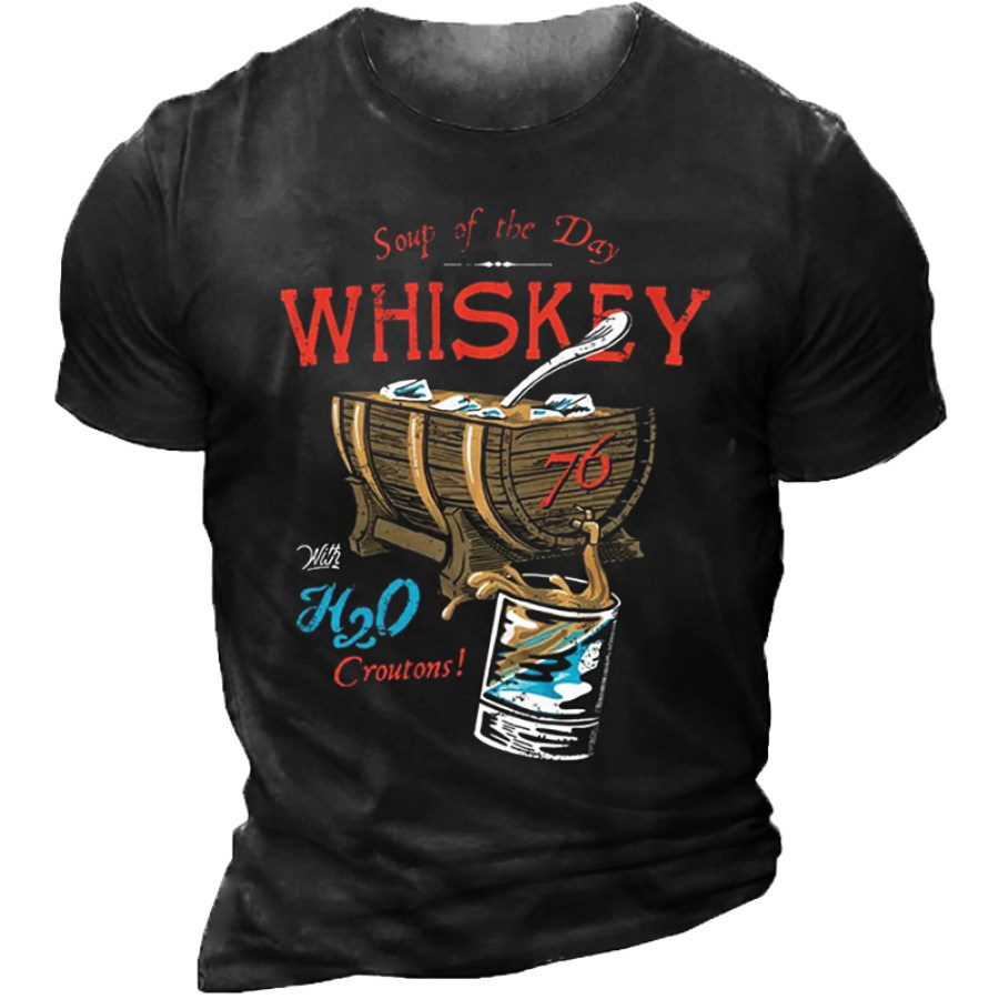 

Men's Fashion Casual Whiskey Print T-Shirt