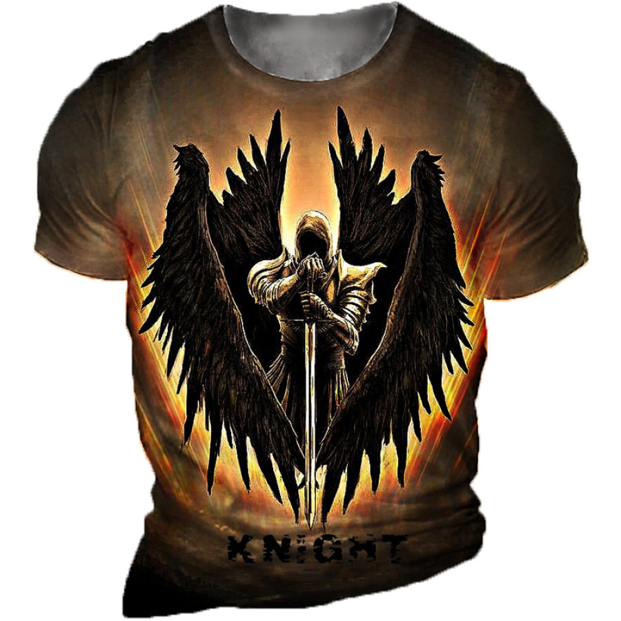 

Men's Vintage Knight Print T-Shirt
