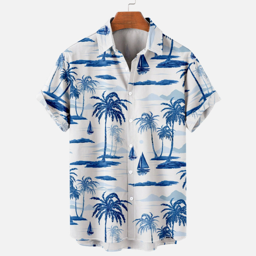 

Men's Casual Coconut Print Hawaiian Shirt