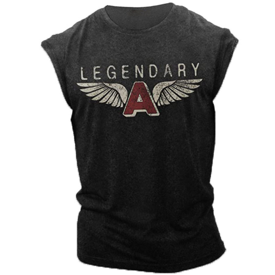 

Men's Casual Fitness Wings Sleeveless Crew Neck Cotton Tank Top