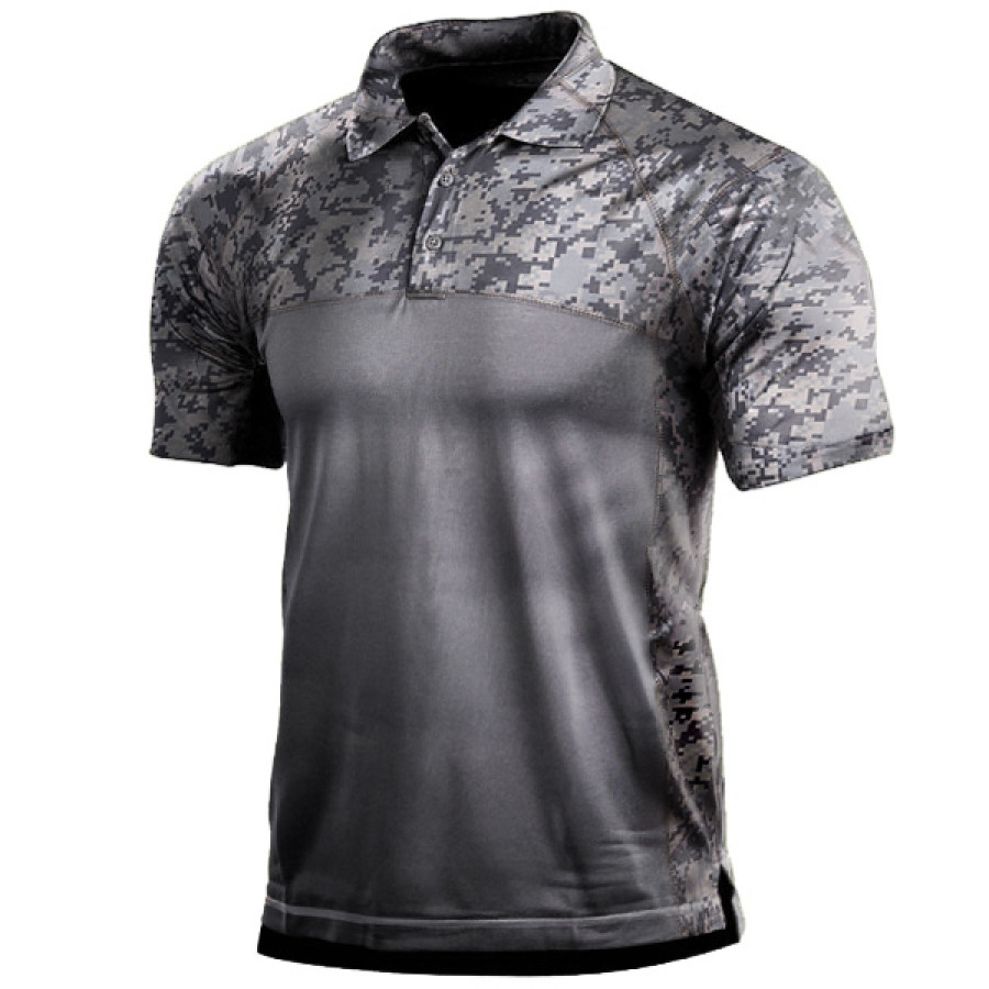 

Men's Outdoor Camo Panel Tactical Polo Shirt