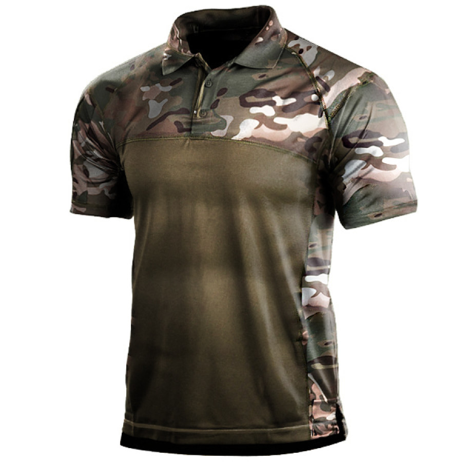 

Men's Outdoor Camo Panel Tactical Polo Shirt