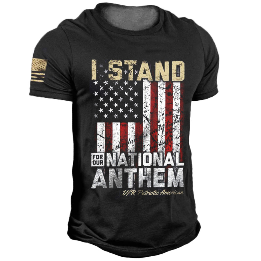 

Men's Outdoor American Flag Print T-Shirt