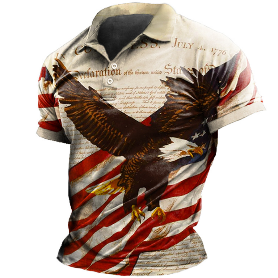 

American Flag Patriotic Eagle Polo Shirt