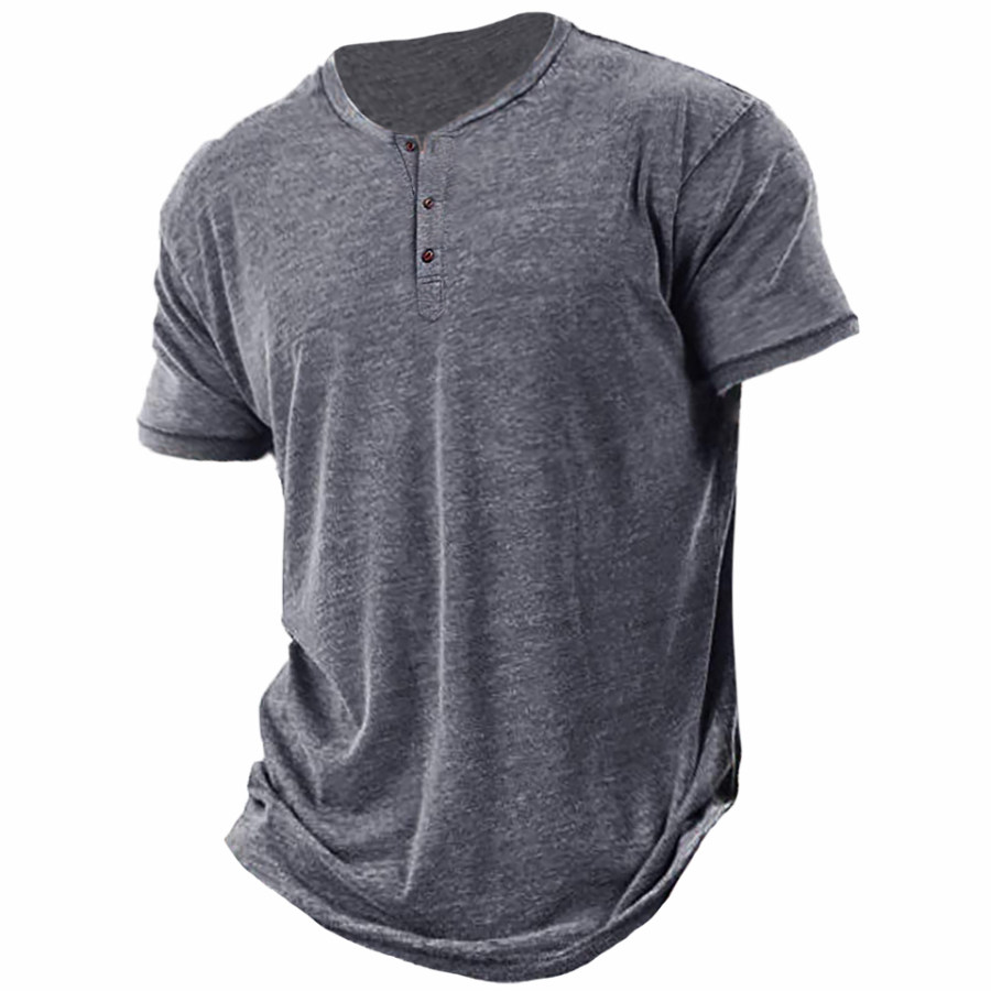 

Men's Casual Comfortable Soft Short Sleeve Henley T-Shirt