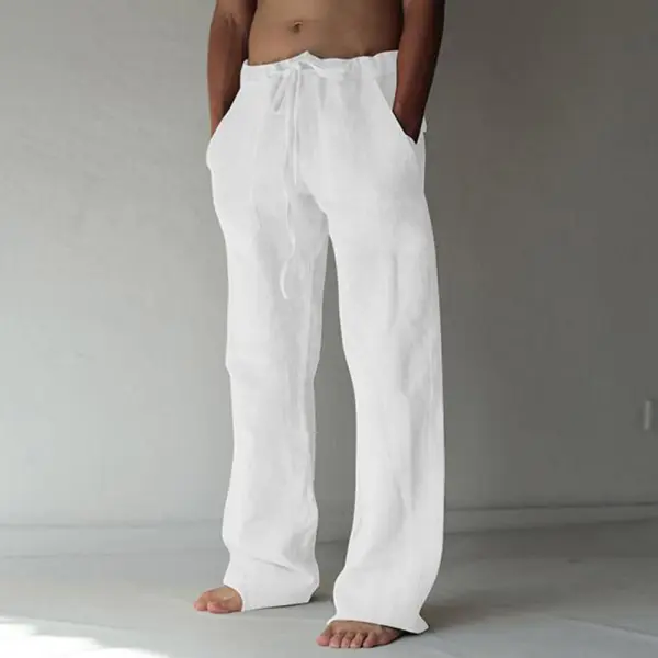 Men's Casual Breathable Loose Cotton Trousers - Blaroken.com 