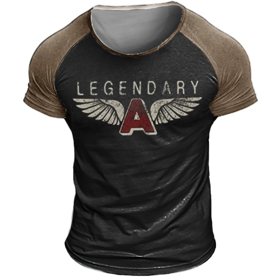 

Men's Vintage Wings Print Short Sleeve T-Shirt
