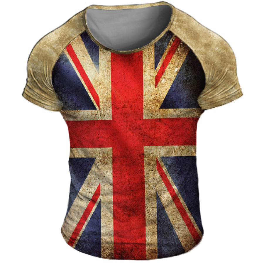 

Men's Outdoor Union Jack Vintage Print T-Shirt