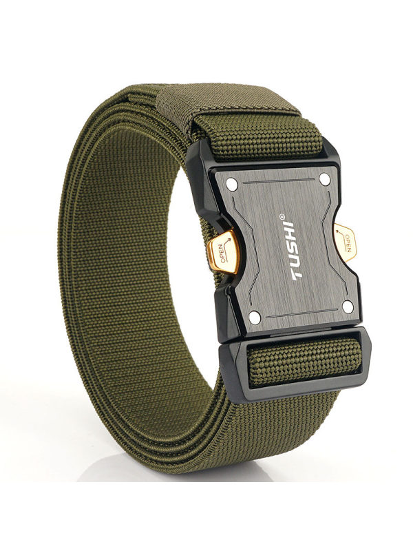 Men's Outdoor Tactical Quick Dry Stretch Nylon Aluminum Alloy Buckle Belt