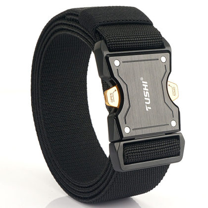 Men's Outdoor Tactical Quick Dry Stretch Nylon Aluminum Alloy Buckle Belt