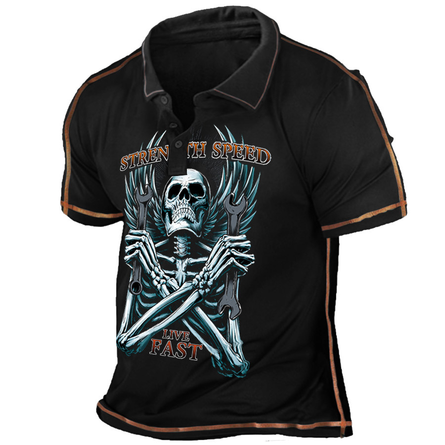 

Men's Motorcycle Tough Guy Polo T-Shirt