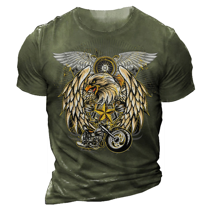 

Men's Motorcycle American Slogan T-Shirt