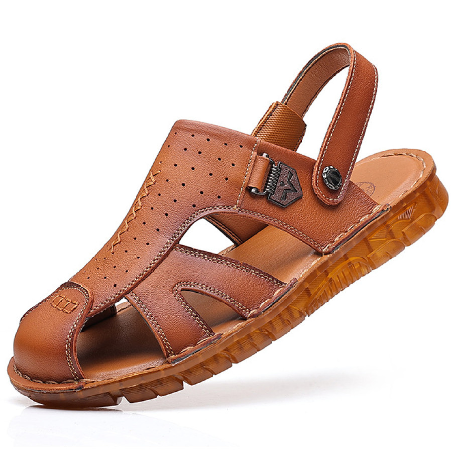 

Men's Casual Leather Oxford Sole Two Wear Slipper Sandals