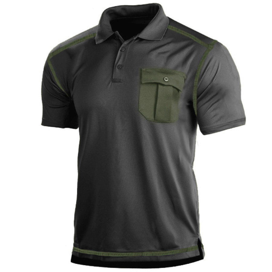 

Men's Outdoor Chest Pocket Tactical Polo Shirt