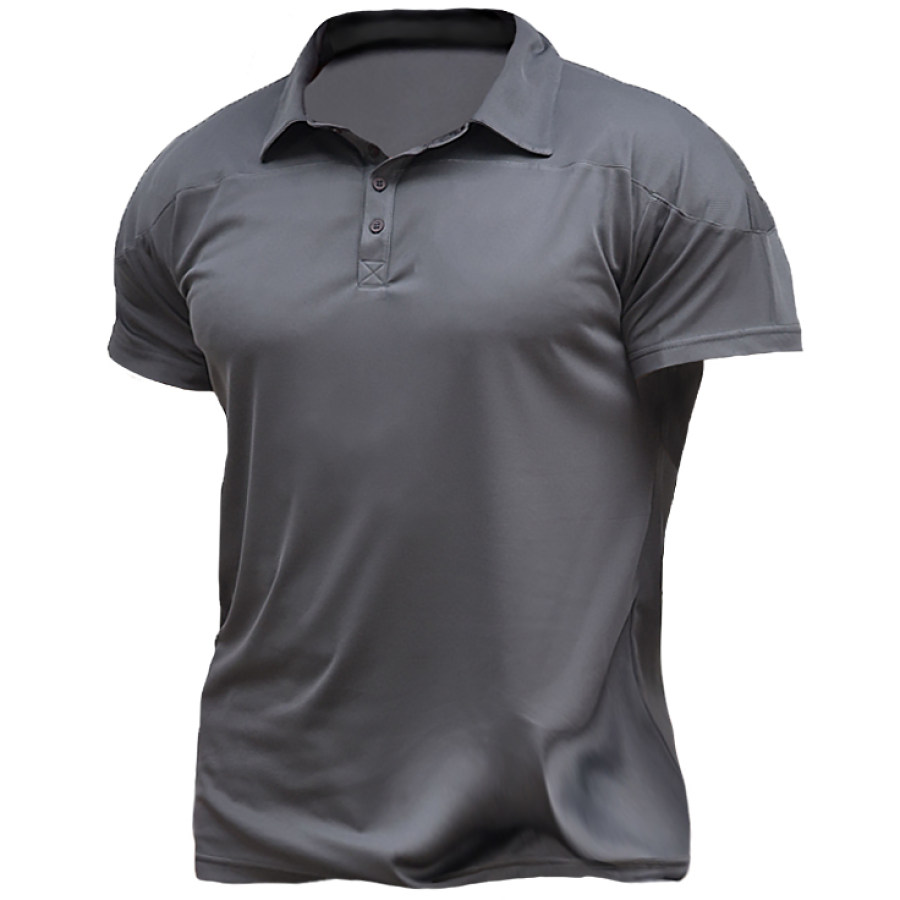 

Men's Outdoor Solid Color Breathable Quick Dry Tactical Polo Shirt