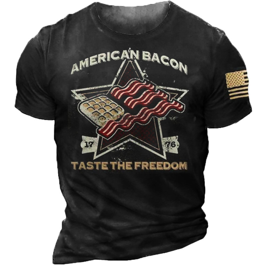 

American Bacon Men's Casual Print T-Shirt