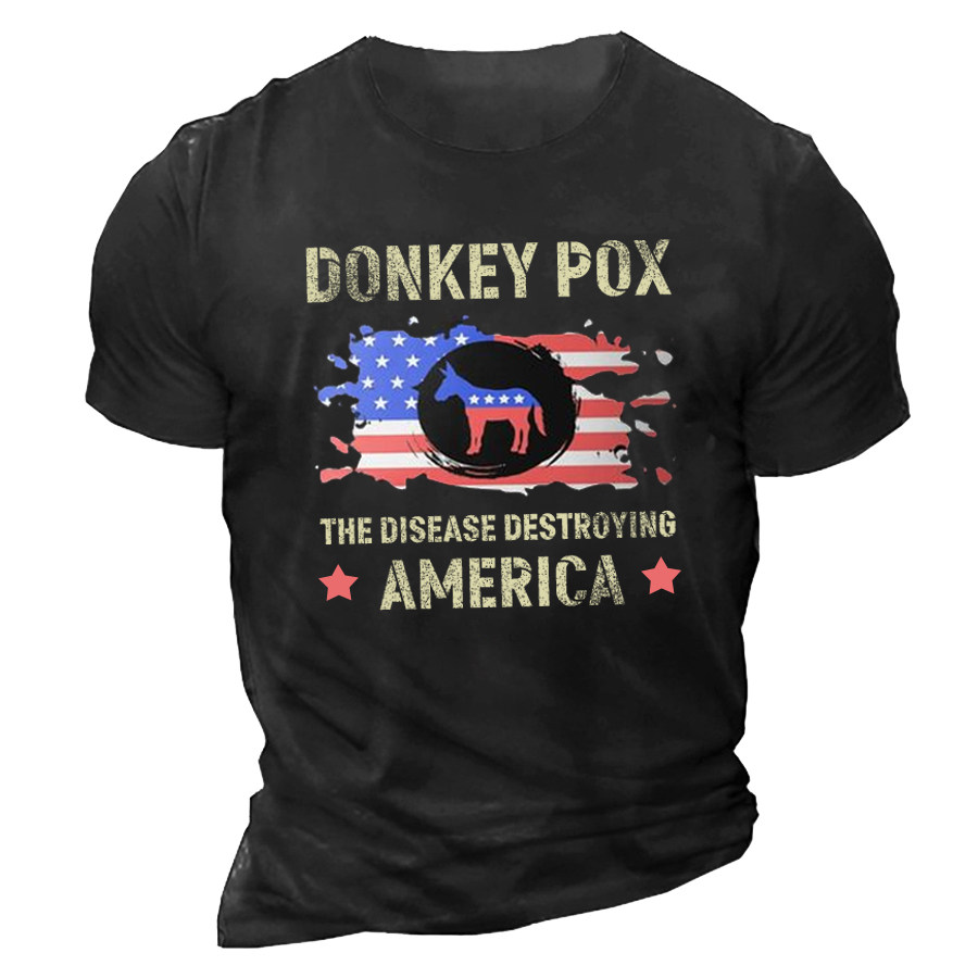 

Donkey Pox The Disease Destroying America Men's T-Shirt