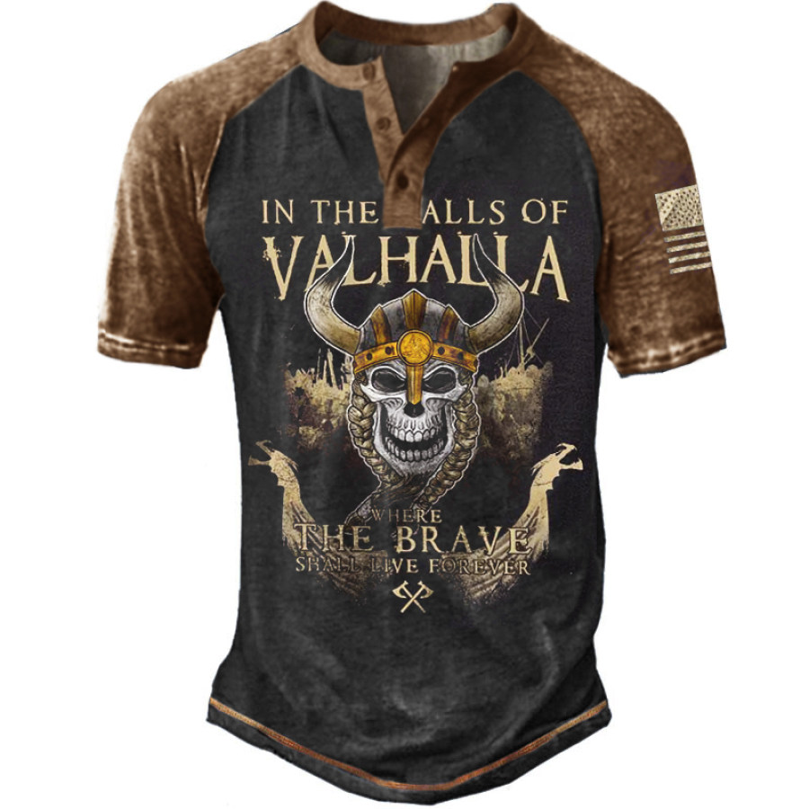 

Men's Outdoor Vintage Skull Print Moisture Wicking T-Shirt