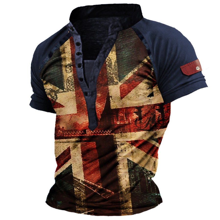 

Men's Outdoor Henley Collar Short Sleeve T-Shirt