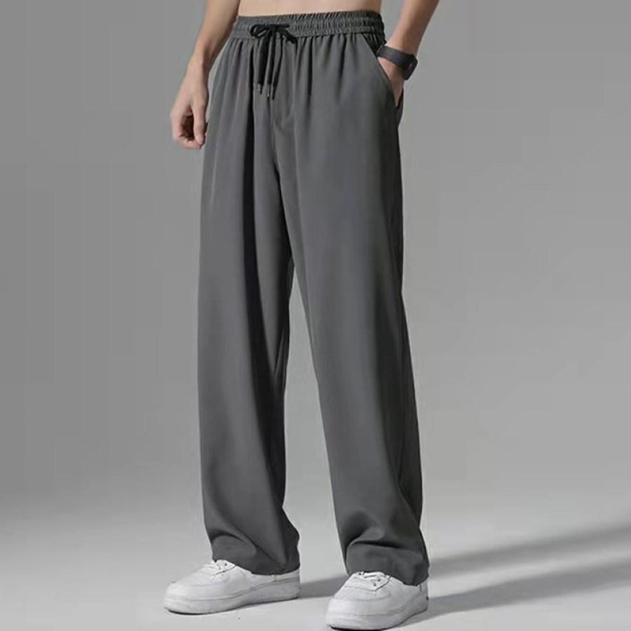 

Men's Ice Silk Loose Sports Quick Dry Casual Straight Pants