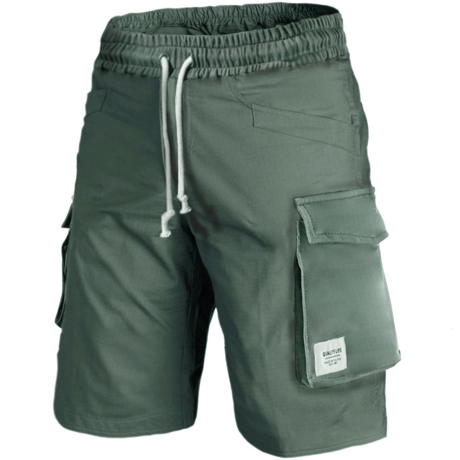 

Men's Outdoor Multi Pocket Quick Dry Elastic Waist Tactical Shorts