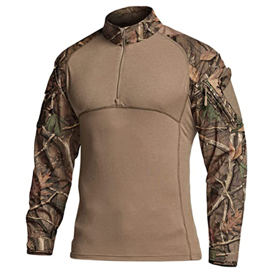 

Men's Outdoor Zip Long Sleeve Tactical T-Shirt